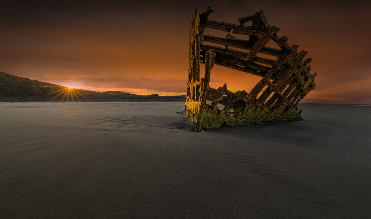 Sunrise on the Wreck of the Peter Iredale